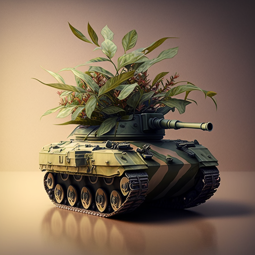 A tank turned into a planter.